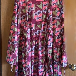 Floral Tiered Dress in Berry Pink